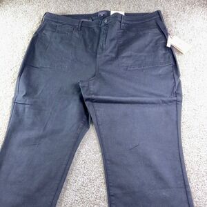 NYDJ Plus Size Black Stretch Milano Wide Leg Utility Pants Trousers 28W NWT‎